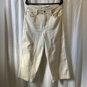 High Waisted Wide Leg Crop Universal Thread Cream Denim Jeans